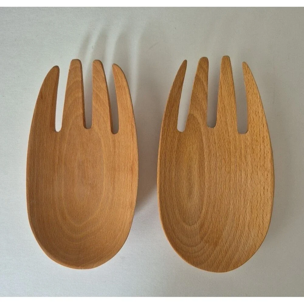 Nordstrom Set of 2 Wooden Salad Pasta Fruit Claws Mixing and Serving Hands